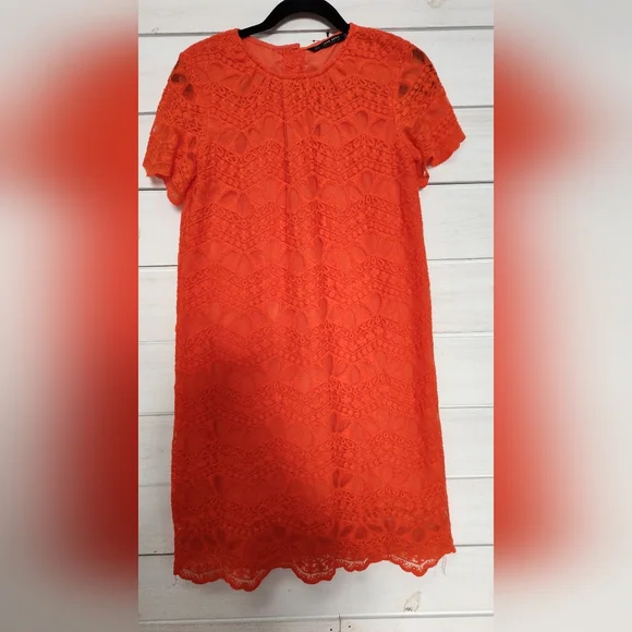 orange lace dress zara Zara dress. Beautiful crochet lace in paisley